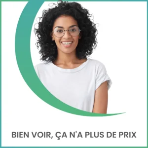 femme avec des lunettes bien voir, ça n'a plus de prix